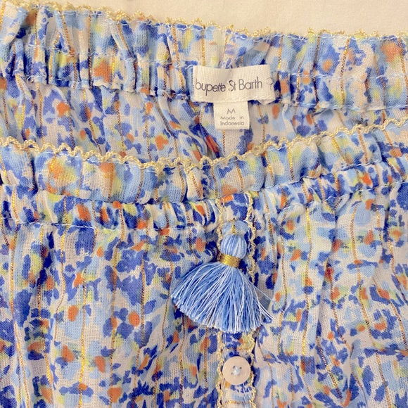 Poupette St Barth floral long sleeve crop top - Picture 5 of 11